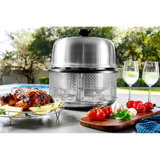 Cobb Premier Air Deluxe Portable Charcoal BBQ Grill with Integrated Temperature Control System and Griddle Plate