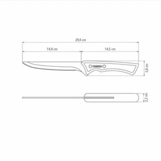 Cuchillo deshuesador Tramontina Churrasco 15 cm hoja acero inoxidable mango madera