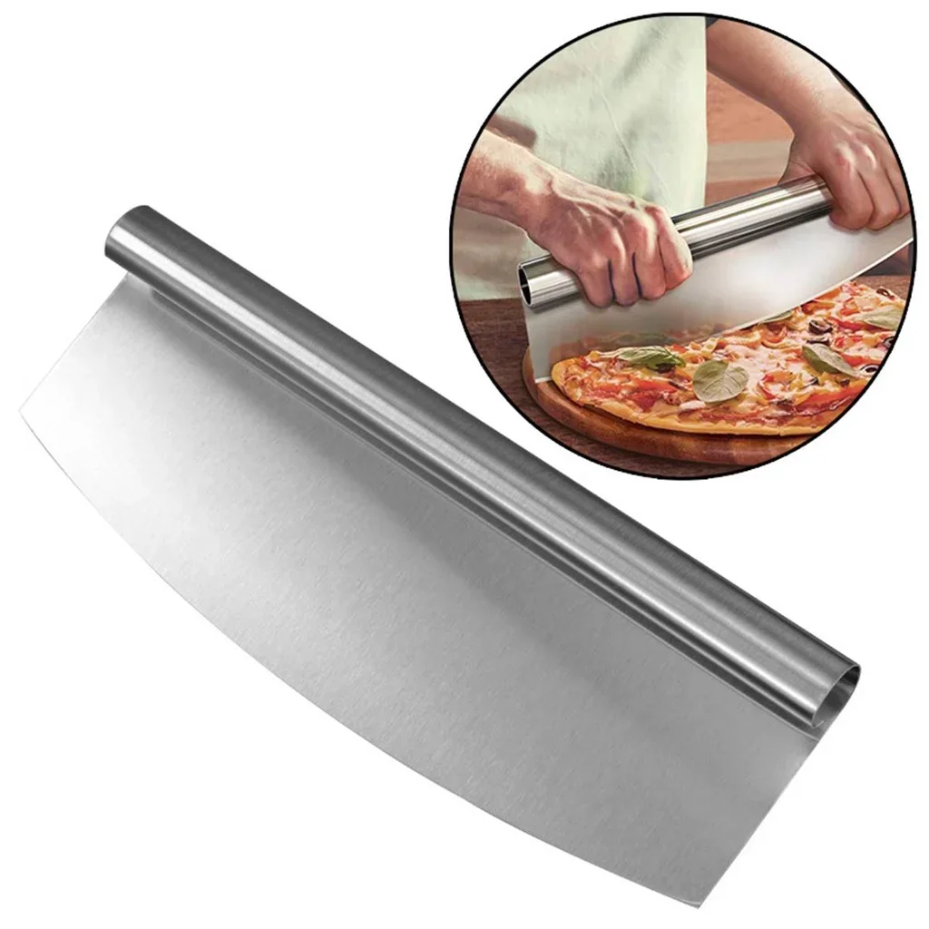 Cortador de Pizza Basculante de Acero Inoxidable 35 cm