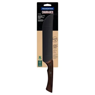 Cuchillo de Carne Churrasco 19 cm - Hoja de Carnicero Profesional Acero Inoxidable Mango Madera
