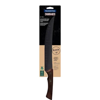Cuchillo carnicero profesional 24cm hoja acero ennegrecido mango madera remachado