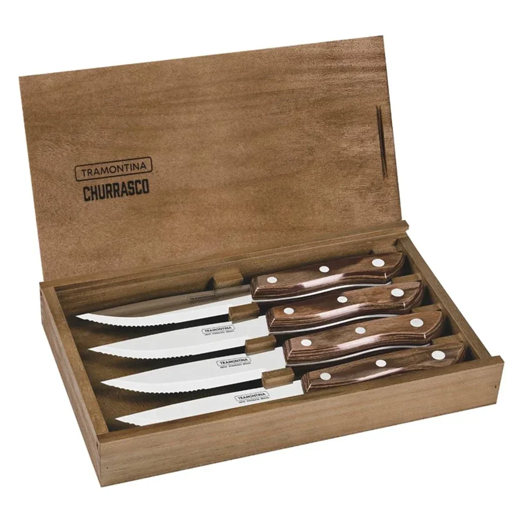 Set de 4 cuchillos de cocina Tramontina Bueno mango madera FSC