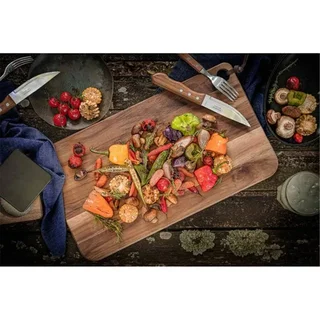 Jumbo steak knives set of 4 - stainless steel blade wood handle Tramontina