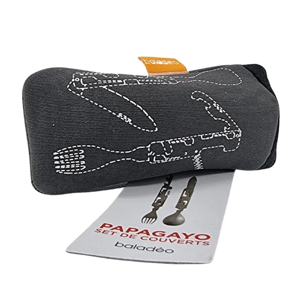 Set de cubiertos reutilizables para viaje con funda compacta de neopreno ecológico portátil