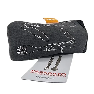 Set de cubiertos reutilizables para viaje con funda compacta de neopreno ecológico portátil