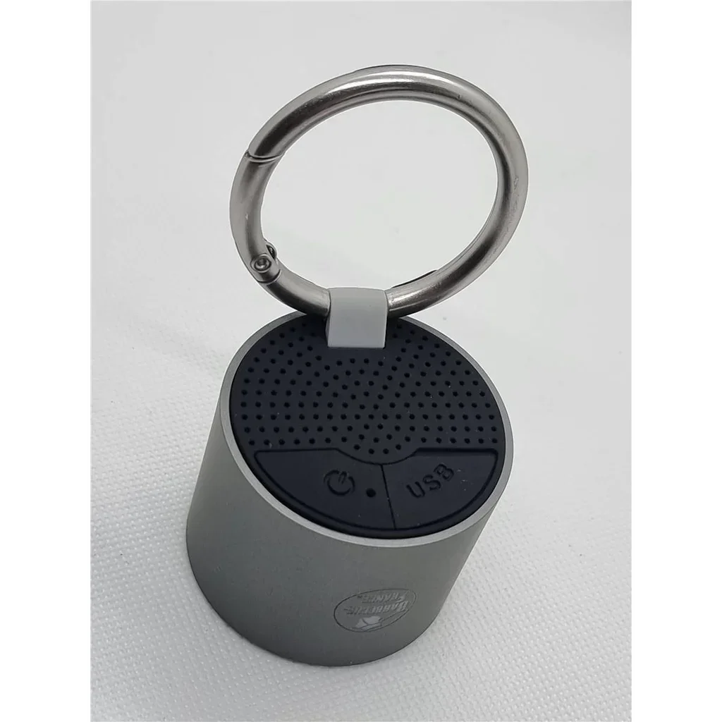 Cassa Bluetooth grigia compatta 3W doppia uscita audio 6h autonomia