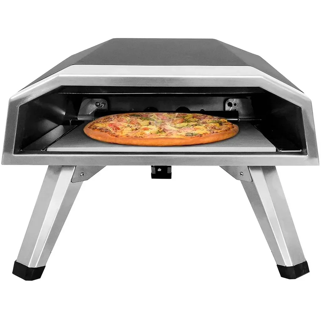 Horno de pizza a gas portátil exterior 500°C cocción 60 segundos piedra refractaria 30cm