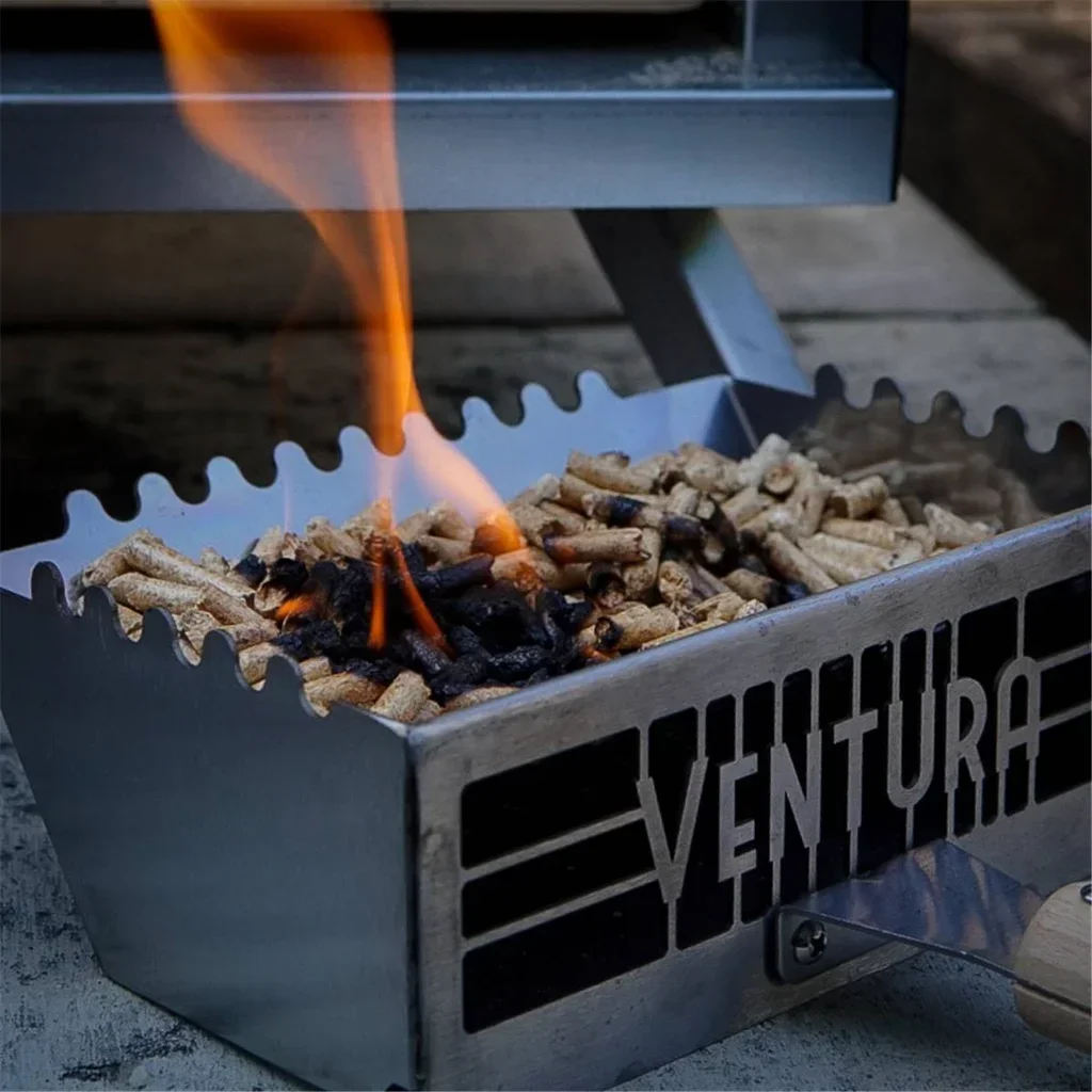 Horno de Pizza Híbrido Ventura Portátil Gas y Pellets 450°C