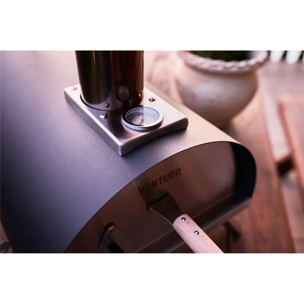 Horno de Pizza Híbrido Ventura Portátil Gas y Pellets 450°C