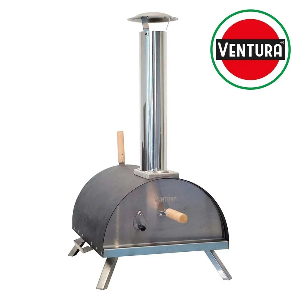 Horno de Pizza Híbrido Ventura Portátil Gas y Pellets 450°C