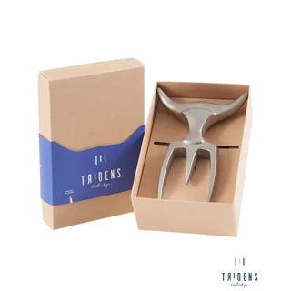 Tenedor carne TRIDENS acero inoxidable mango madera soporte haya grabado