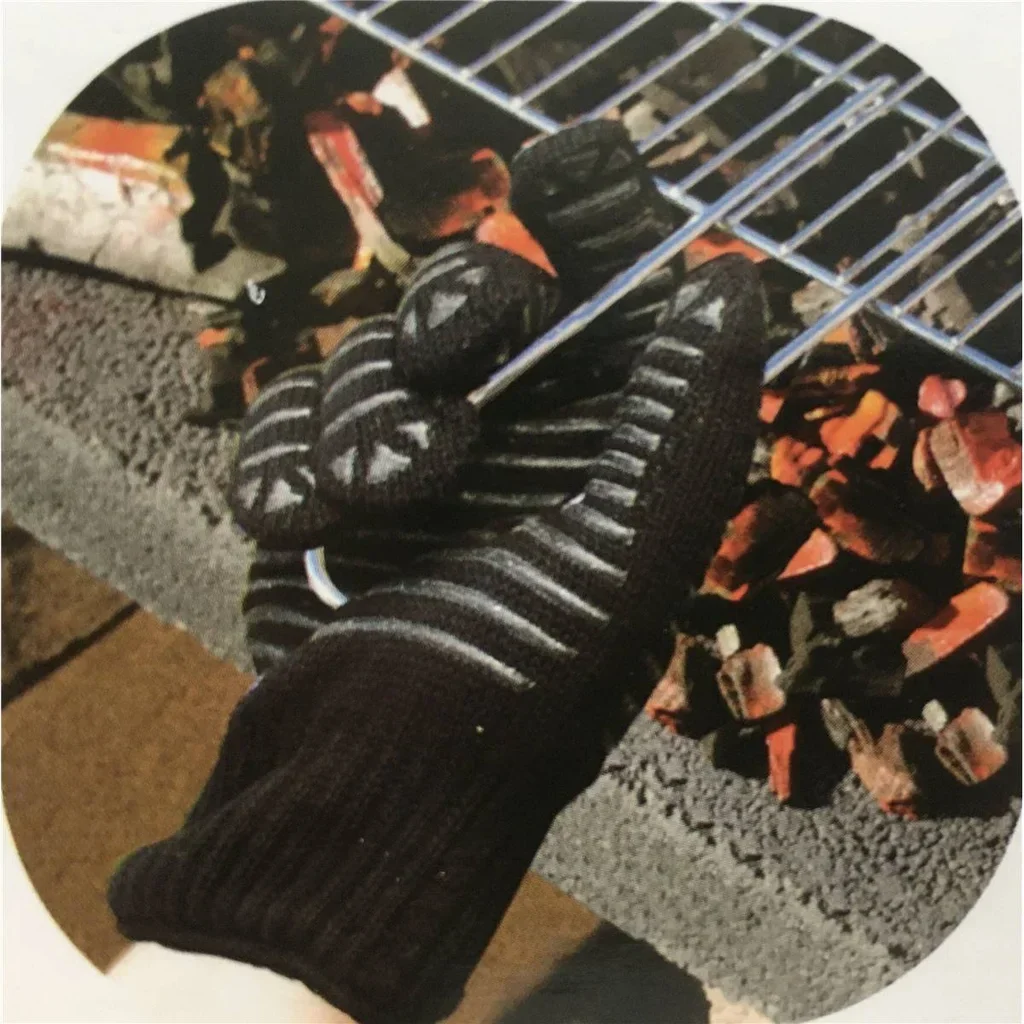 Guante protección calor barbacoa silicona algodón anti-quemadura parrilla