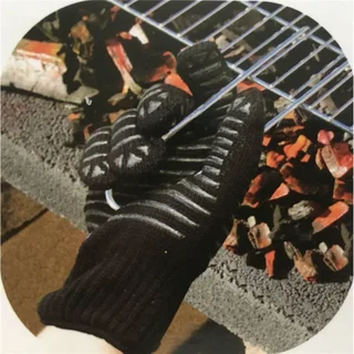 Guante protección calor barbacoa silicona algodón anti-quemadura parrilla