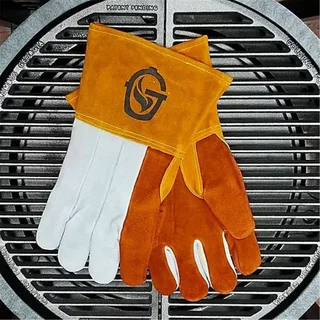 Guantes protección térmica cuero Goldens Cast Iron resistencia 205°C barbacoa grill