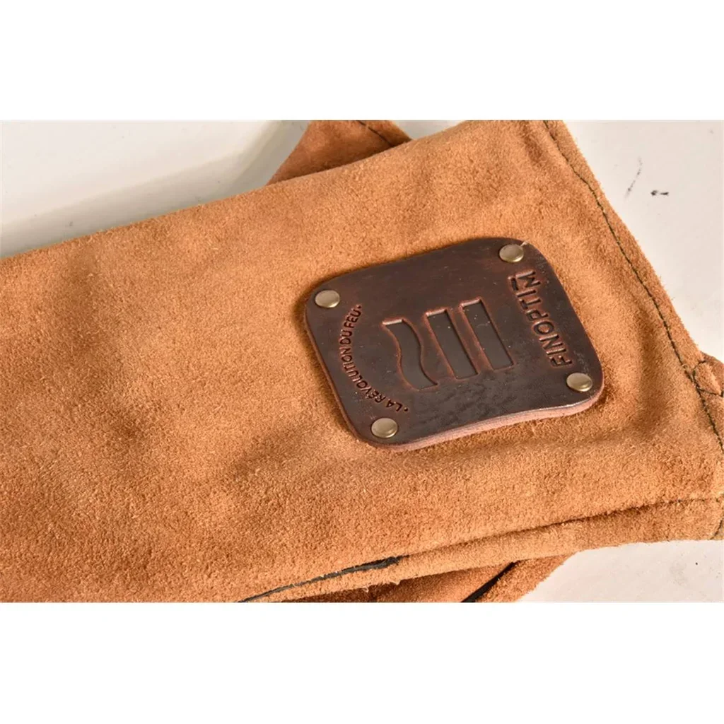 Gants protection thermique cuir véritable résistants chaleur feu braises