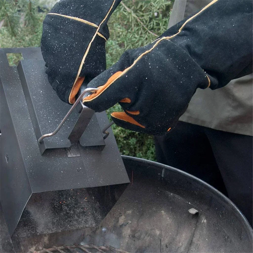 Guantes Resistentes al Calor de Cuero Gamuzado Steven Raichlen – 45 cm