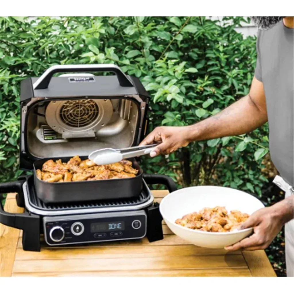 Ninja Woodfire 7-in-1 Electric Grill with Built-in Smoker and Air Fryer - 2400W