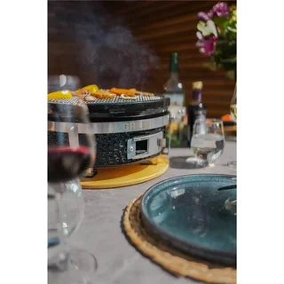 Gril de table japonais Shichirin noir Tokyo - Barbecue compact céramique 45 cm