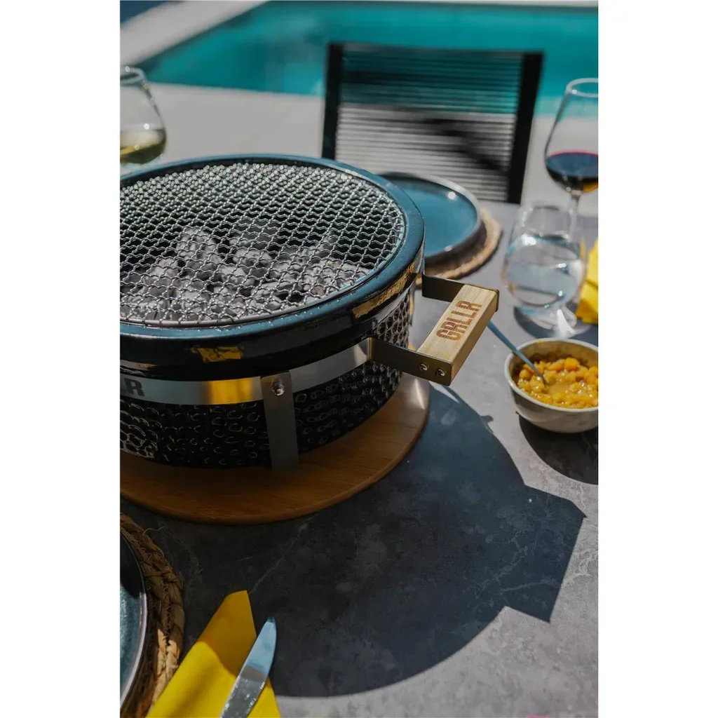 Parrilla de Mesa Japonesa Shichirin Negro Tokyo - Barbacoa Compacta Cerámica 45 cm