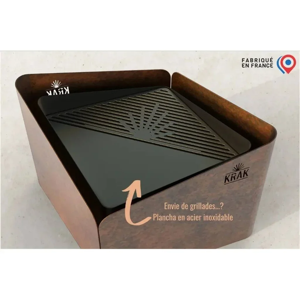 Plancha parrilla brasero Krak Levant 2 en 1 acero inoxidable