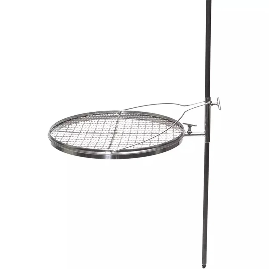 Parrilla barbacoa portátil camping acero inoxidable 44cm plegable