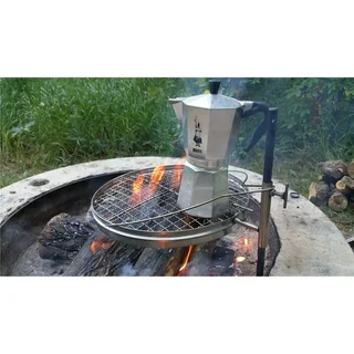 Parrilla barbacoa portátil camping acero inoxidable 44cm plegable