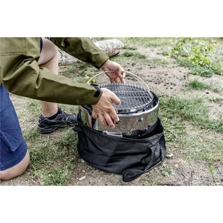 Black Nylon Carry Bag for Petromax FT12 and FT18 Dutch Oven with Double Handles and Storage Pockets
