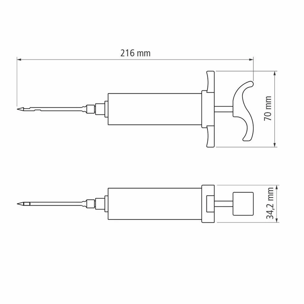 Inyector de Marinada Churrasco 30ml Tramontina Acero Inoxidable Jeringa para Carnes BBQ Inyector de Sabor Cocina