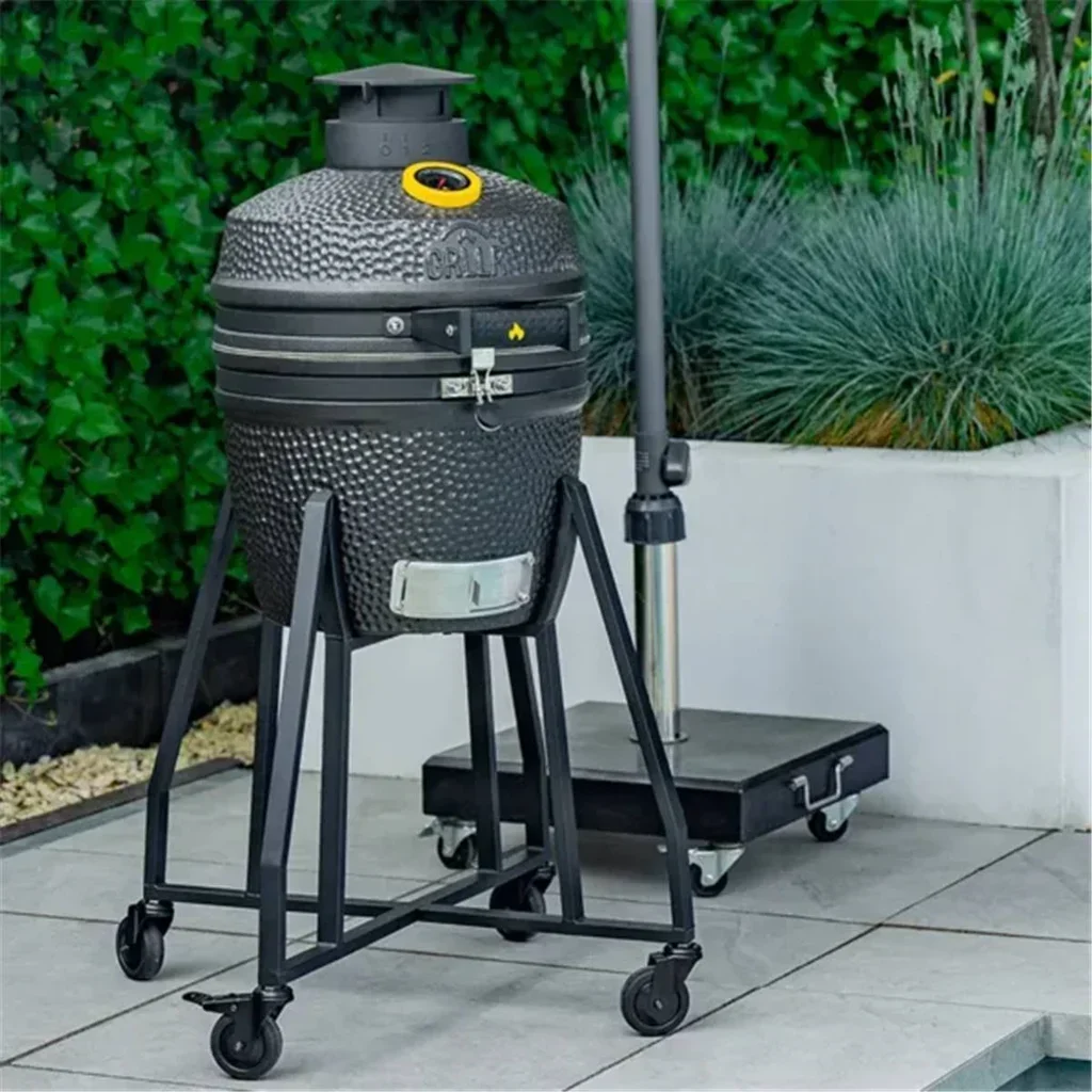 Barbacoa kamado cerámica compacta 16 pulgadas negro mate Grllr Ember