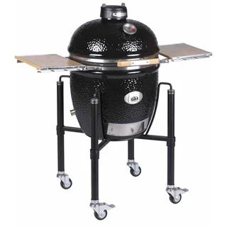 Kamado Monolith CLASSIC ProSerie 2.0 Noir avec Chariot - Barbecue céramique 44 cm 10 personnes