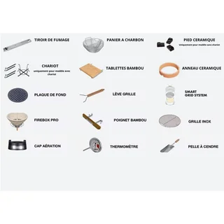 Kamado Monolith LeCHEF Pro Serie 2.0 Negro con Carro - BBQ Cerámica 55cm Premium