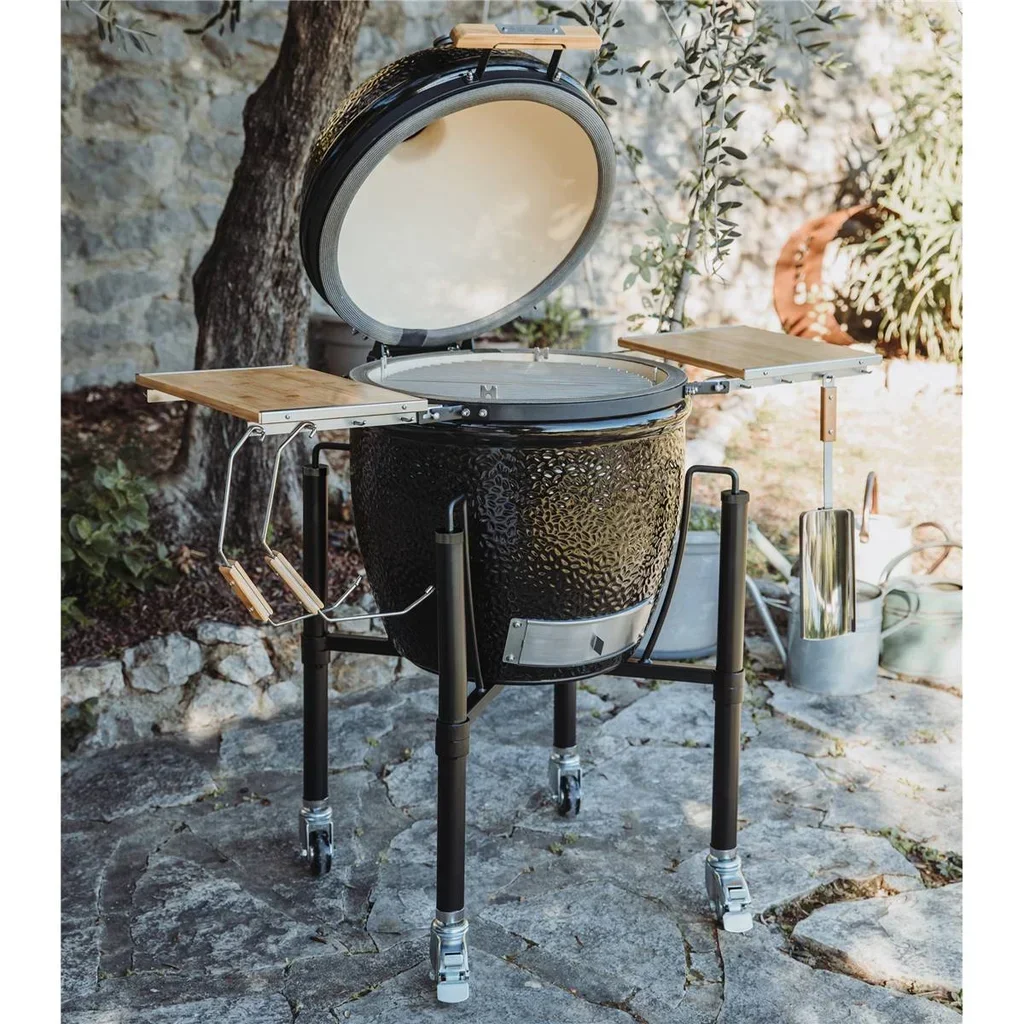 Barbacoa de cerámica Monolith ONE 55 negra con carro y Smart Grid System