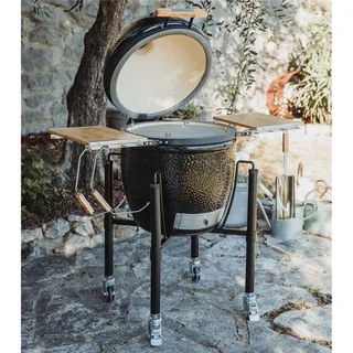 Barbacoa de cerámica Monolith ONE 55 negra con carro y Smart Grid System