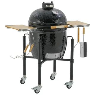 Barbacoa de cerámica Monolith ONE 55 negra con carro y Smart Grid System