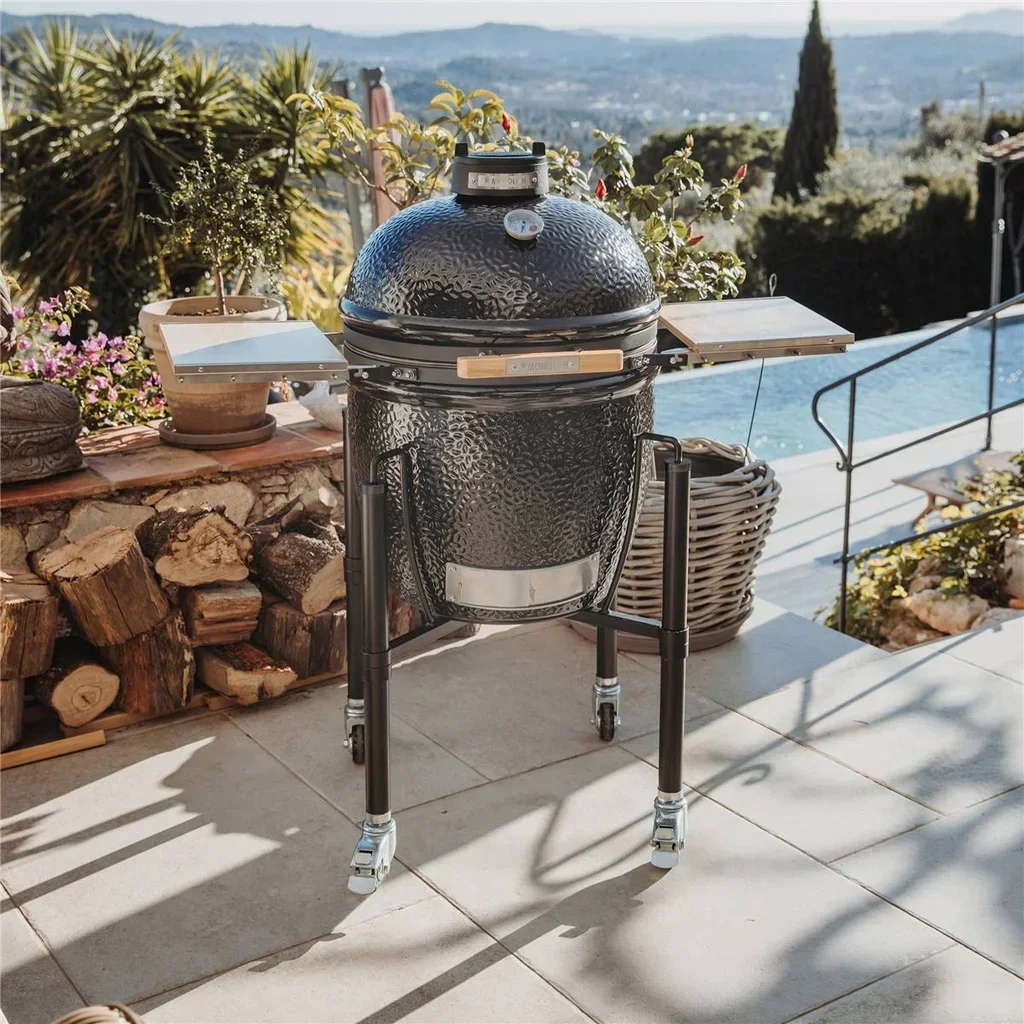 Barbacoa de cerámica Monolith ONE 55 negra con carro y Smart Grid System