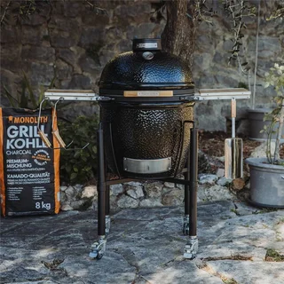 Barbacoa de cerámica Monolith ONE 55 negra con carro y Smart Grid System