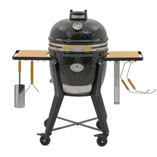 Barbacoa Kamado Monolith TWO 55 Negra con Carrito - Parrilla de Cerámica Premium 44cm