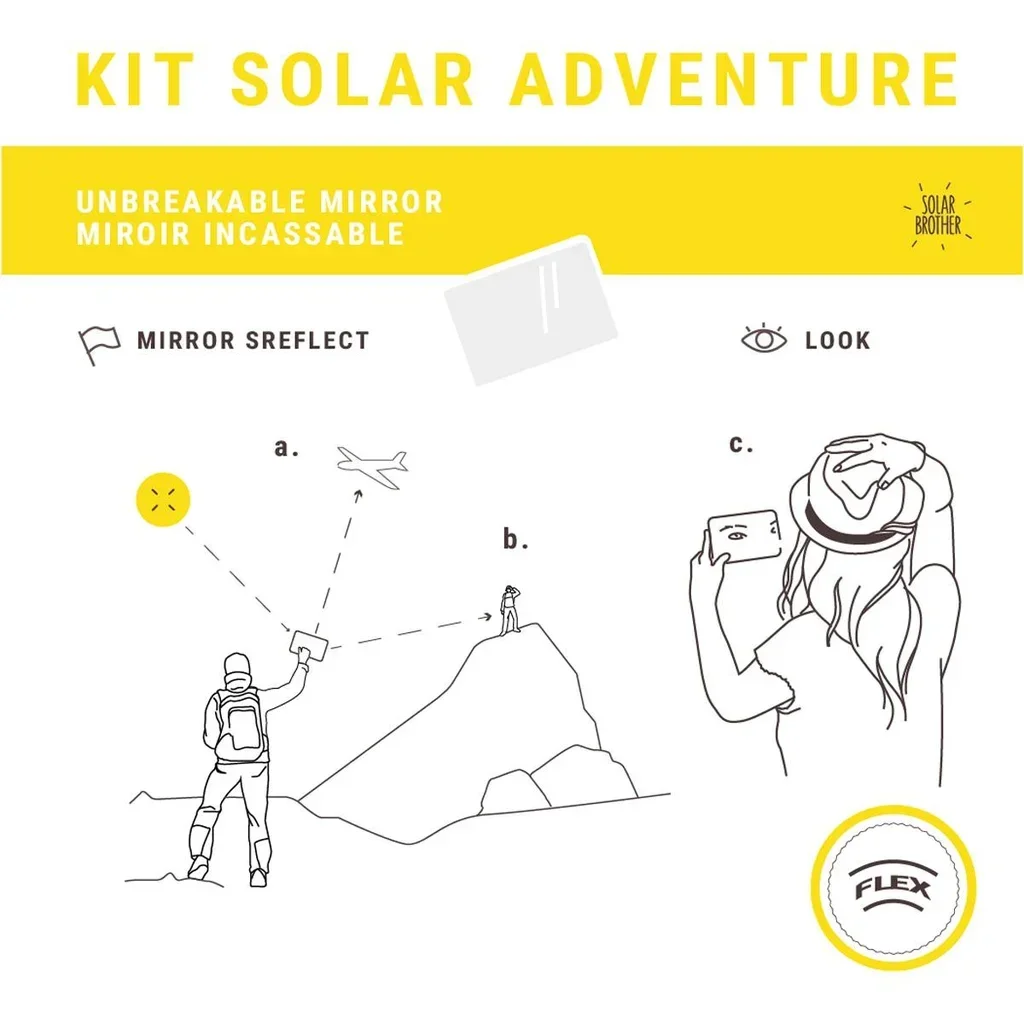 Kit Supervivencia Encendedor Solar Espejo Señalización Outdoor ADVENTURE KIT®