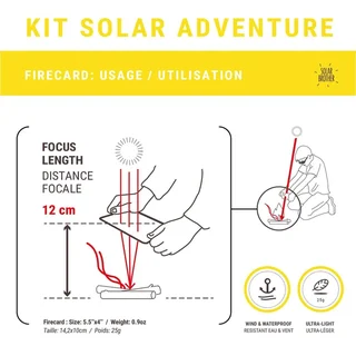 Kit Supervivencia Encendedor Solar Espejo Señalización Outdoor ADVENTURE KIT®