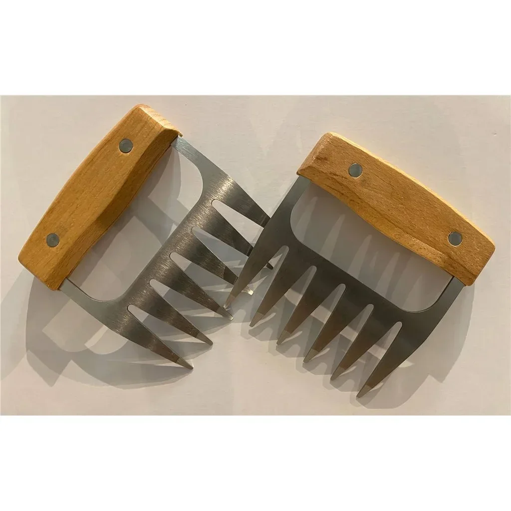 Fleischzerreißende Bärenkrallen Edelstahl Holzgriff Set 2 Stück