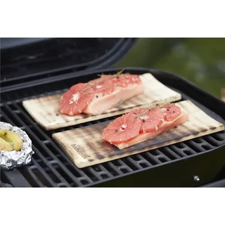 Lotto 2 tavole affumicatura legno ontano massello 30x14cm barbecue pesce carne
