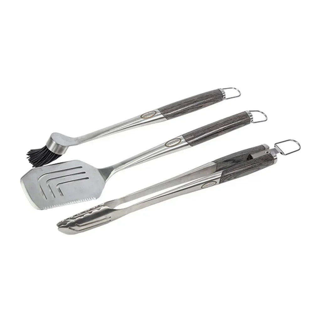 Louisiana Grills Premium BBQ Accessories Set - 3 Piece Spatula Tongs Brush Kit