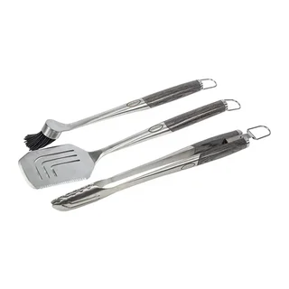 Louisiana Grills Premium BBQ Accessories Set - 3 Piece Spatula Tongs Brush Kit