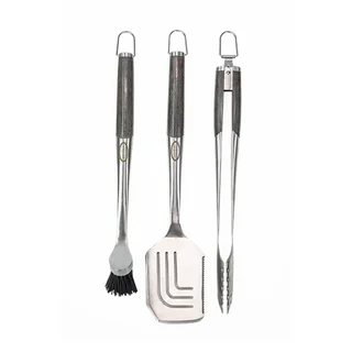 Louisiana Grills Premium BBQ Accessories Set - 3 Piece Spatula Tongs Brush Kit