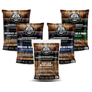 Lote 5 sacos pellets PitBoss 9 kg - Madera ahumar hickory manzano mezquite