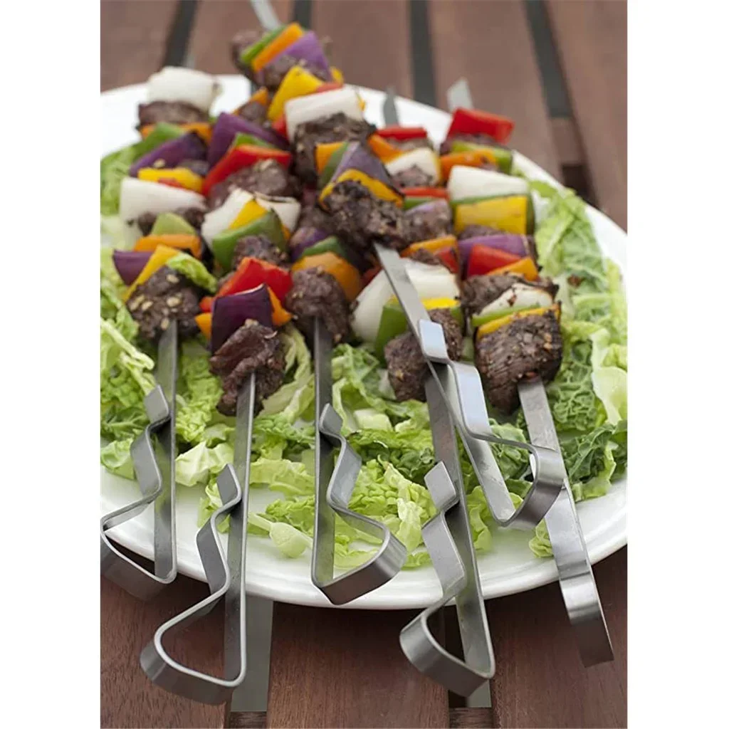 Steven Raichlen Lote 6 Brochetas BBQ 43 cm Acero Inoxidable con Soporte