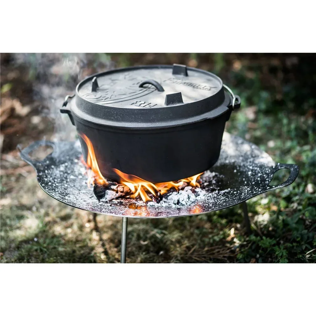 Petromax FT12 Cast Iron Dutch Oven 10.8L for Traditional Fire or Oven Cooking
