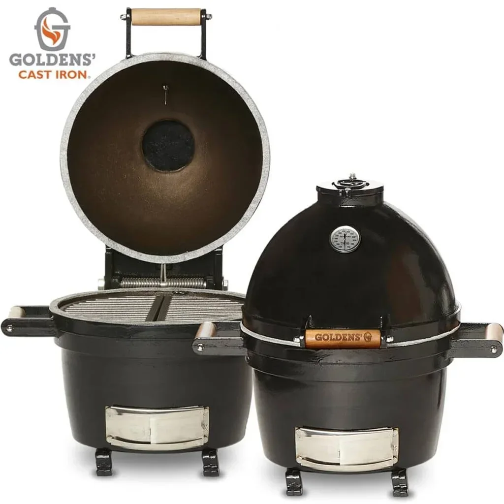 Mini Barbacoa Kamado Hierro Fundido Goldens Little Brother 36 cm - Edición Compacta