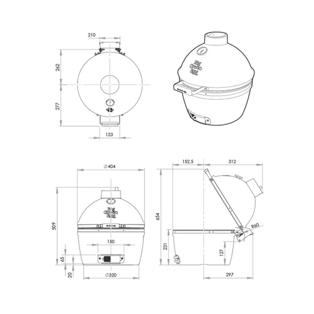 MiniMax Big Green Egg - Parrilla Kamado con Cesta de Cocción