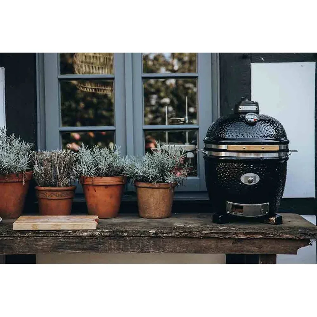 Monolith JUNIOR Pro 2.0 Negro - Barbacoa Kamado con Carro Serie 2